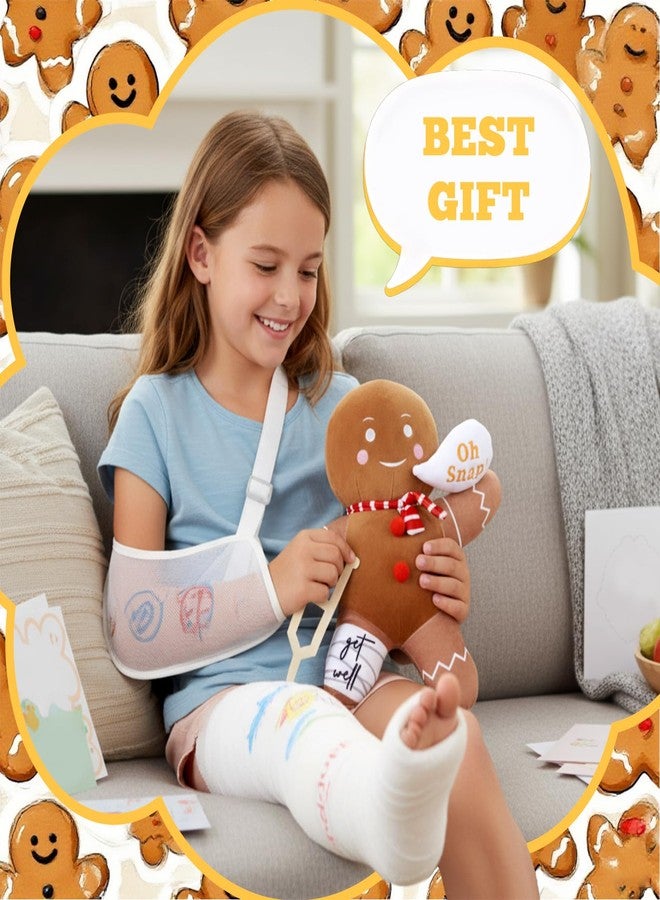 Arrowbash هدايا Arrowbash للأطفال والكبار، لعبة رجل الزنجبيل بطول 13.8 بوصة، دمية رجل الزنجبيل المحشوة مع عصا للمشي، هدية مثالية لمن يعانون من كسر في الساق. - Image 4